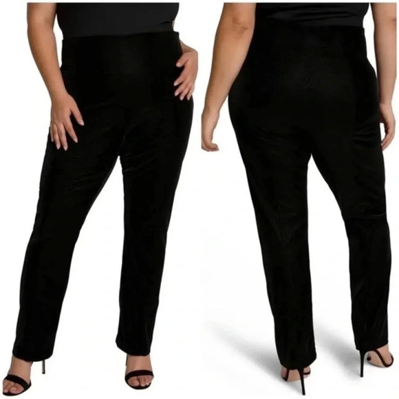 $179 NWT Good American The Croc Exec Pant Black High Waist Suede Plus Size 7 4XL - Picture 1 of 16